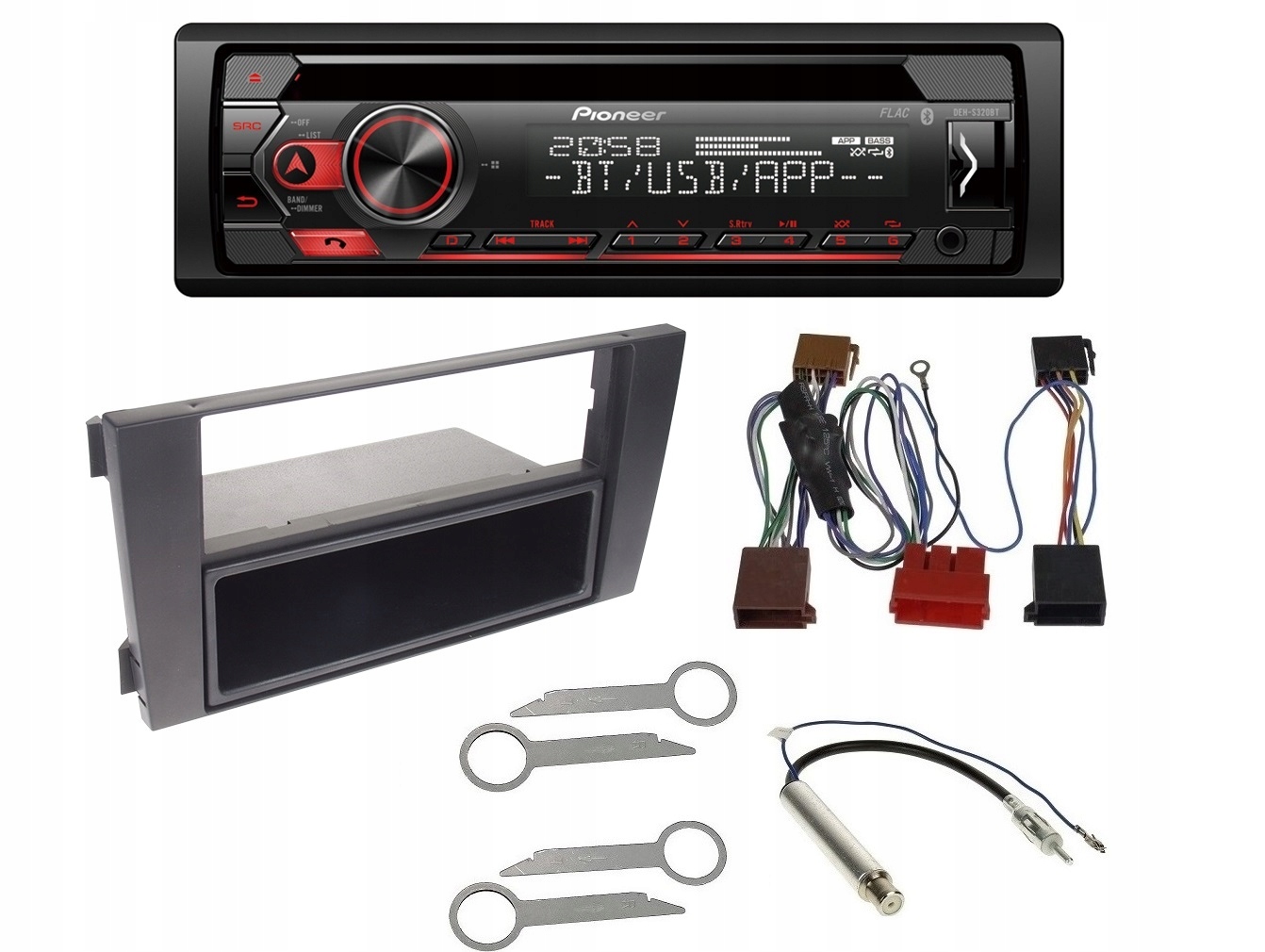 Bluetooth autorádio Pioneer DEH-S320BT Aux CD Audi A6 C5 2DIN