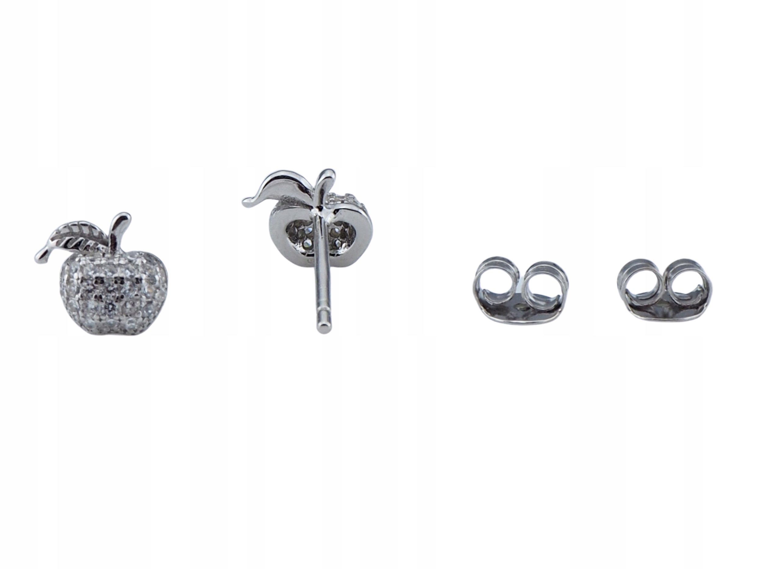 kolczyki srebrne 925 jabłka jabłuszka cyrkonie Kolekcja owoce