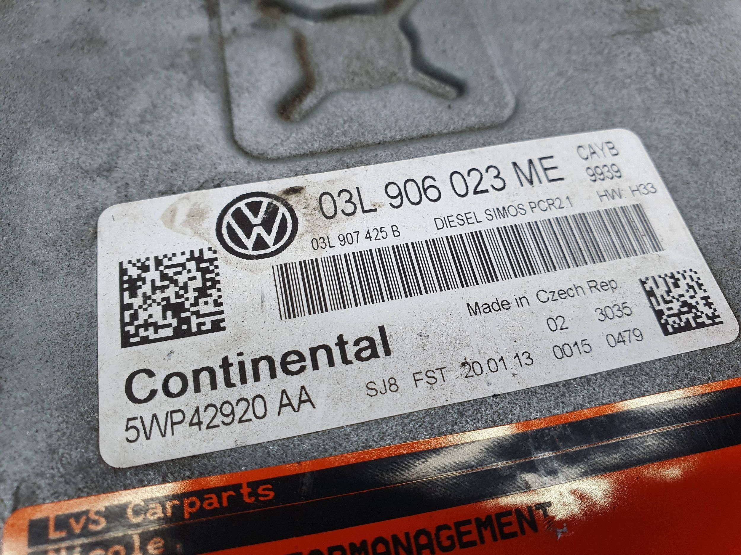 computer control unit of the engine 03L906023ME 5WP42920AA VW POLO V 6R 1.6 TDI