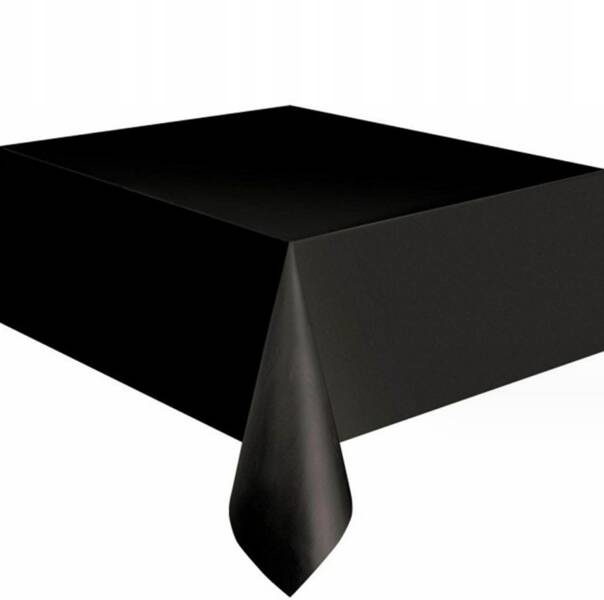 OBRUS FOLIOWY CZARNY WODOODPORNY 137X274 CM