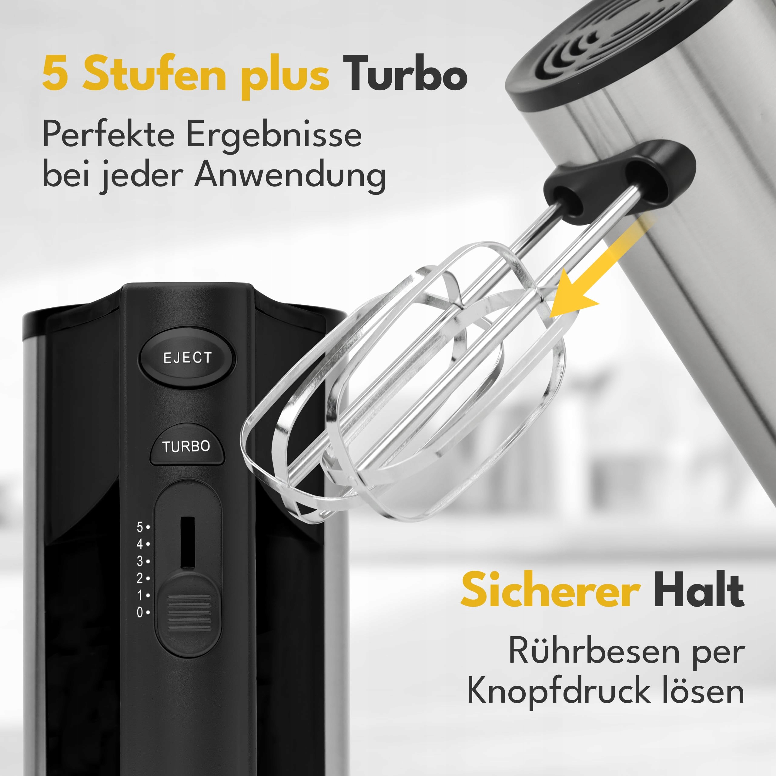 LEBENLANG Mikser Ręczny 5 Prędkości Turbo Z Podstawką Do Kuchni — miniatura 2