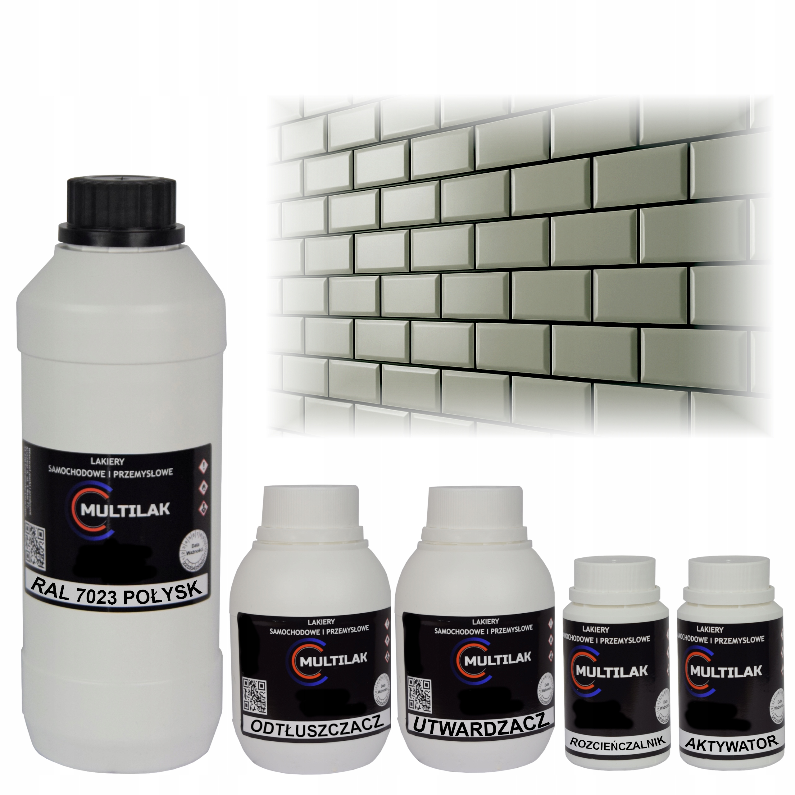 Lak farba Ral 7023 na glazúru dlaždíc a dlaždíc na valček, štetec 1L Lesk