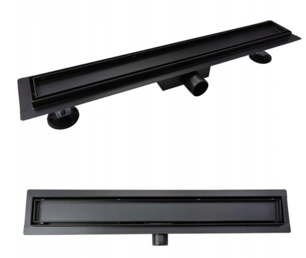 Lineárny odtok Sea Horse 2 v 1 čierny mat 80 cm