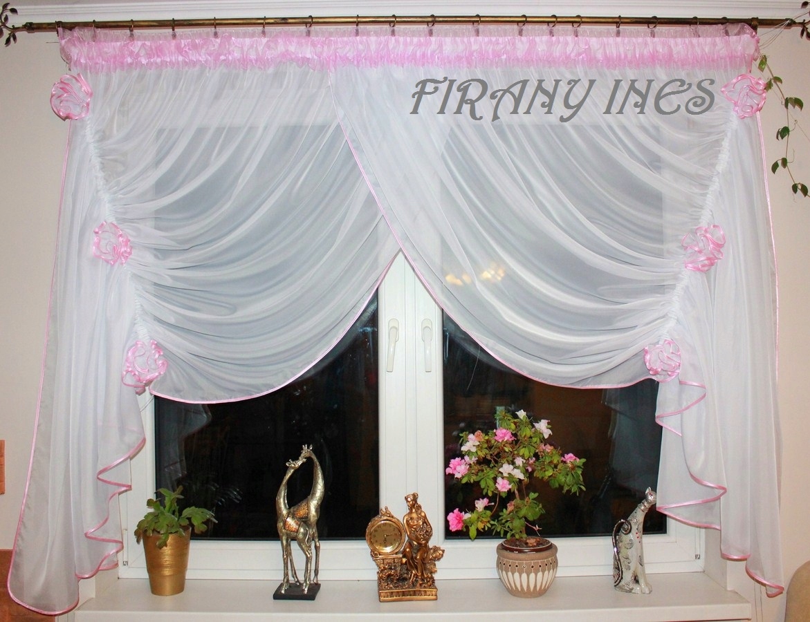 Gotowa Firana DWA BOKI KWIATKI 23 Kolorów 300/150 Szerokość 1 cm