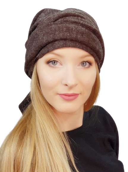 

Turban Lara Brąz na zimę modne chusty Eva Design