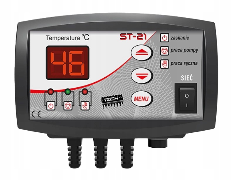 REGULATOR STEROWNIK PROGRAMATOR POMPY OBIEGOWEJ C.O. ST-21 Z WYŚWIETLACZEM Marka Tech Sterowniki