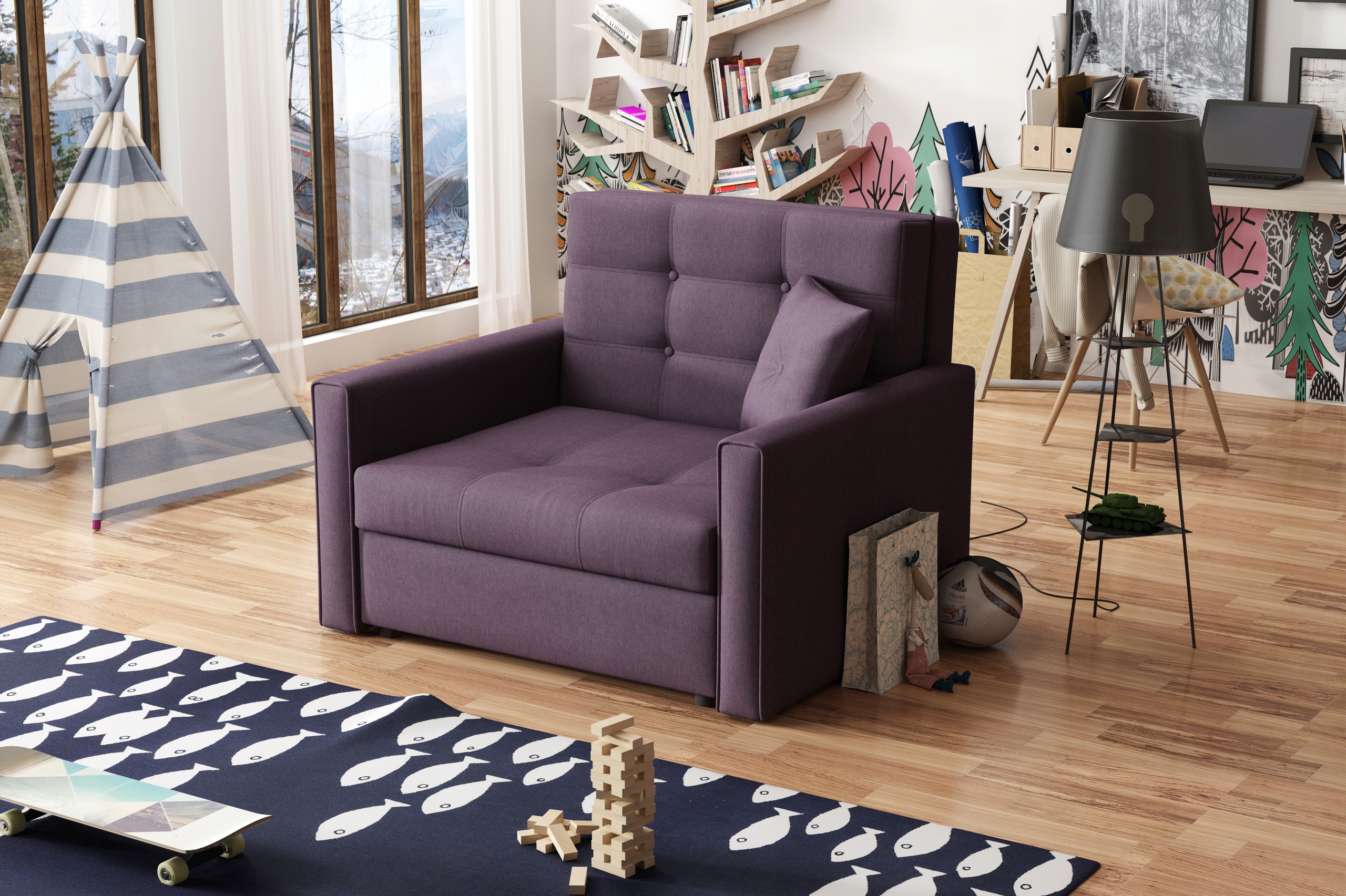 Sofa VIGA I LUX tapczanik rozkładany dla dziecka Rodzaj sofa