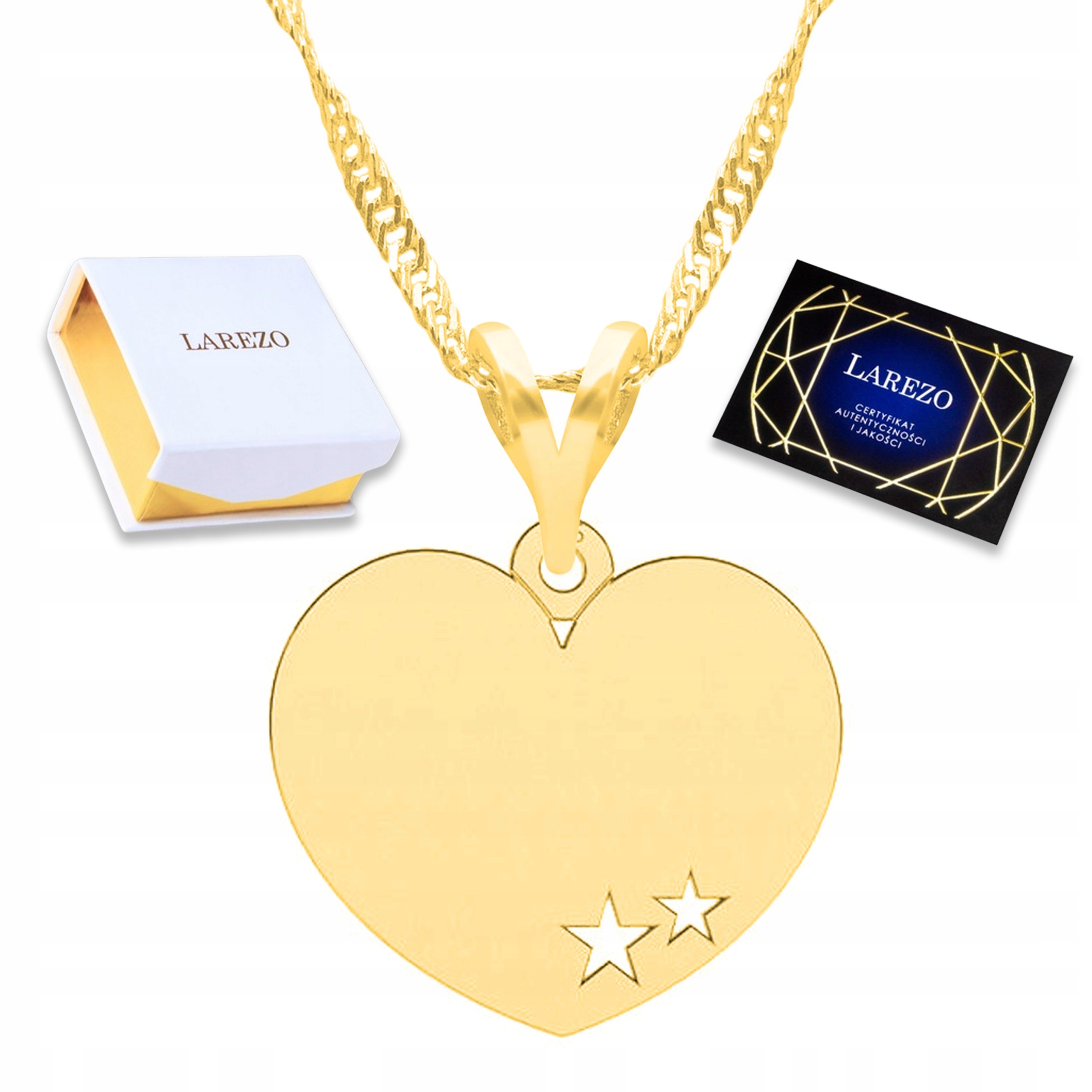 Zlatý náhrdelník Srdíčko s hvězdičkou Láska Srdce Stříbro 925