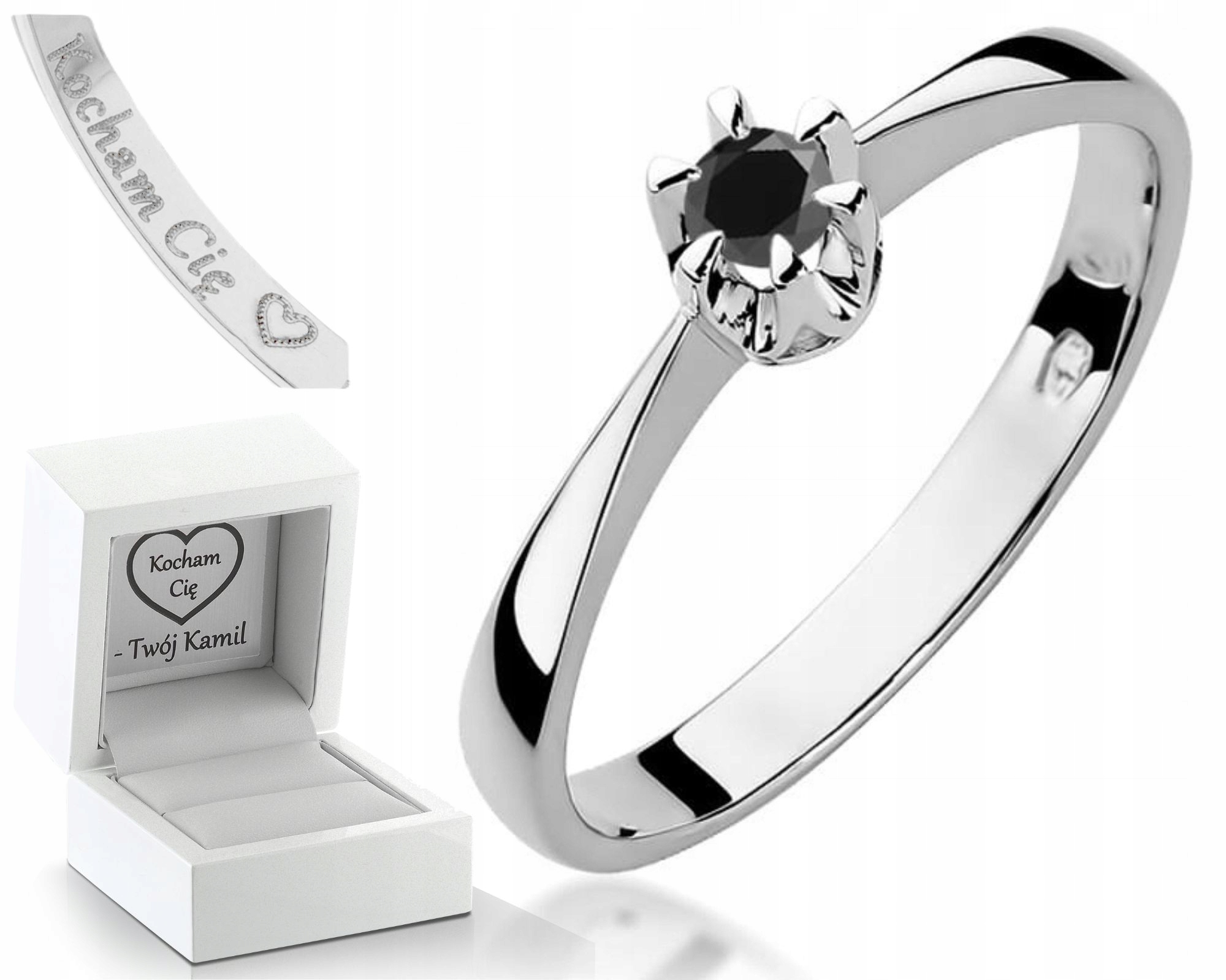 Prstýnek Z Bílého Zlata Gravírování 585, Gravírování Bonus