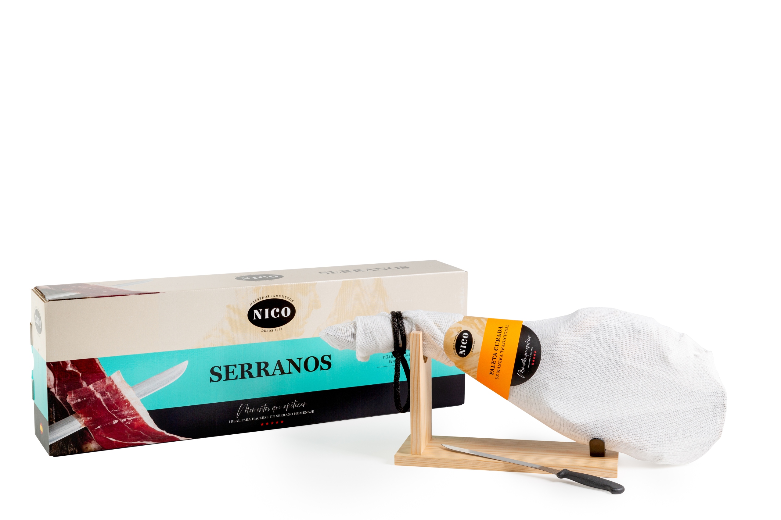 Levně Sada Jamon Paleta Španělská zrající šunka Se Stojanem A Nožem