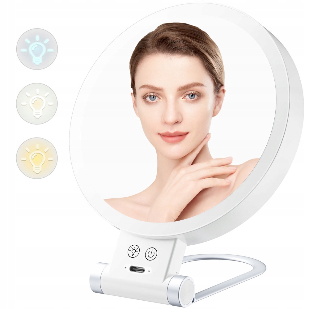 Podsvícené Led Kosmetické Zrcátko Pro Make-up S 3 Barevnými Teplotami