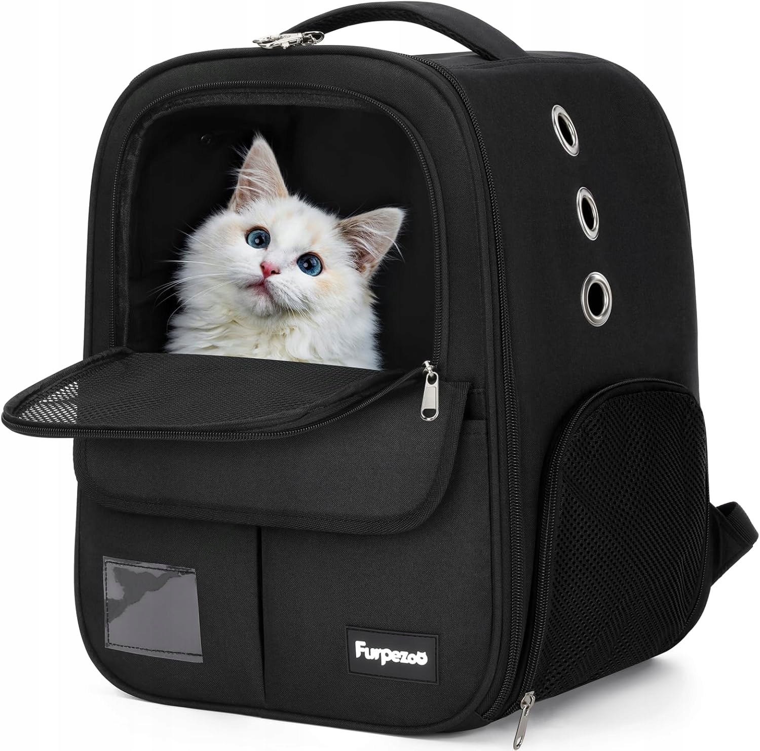 Batoh pro kočky a malého psa, skládací, prodyšný, šedý