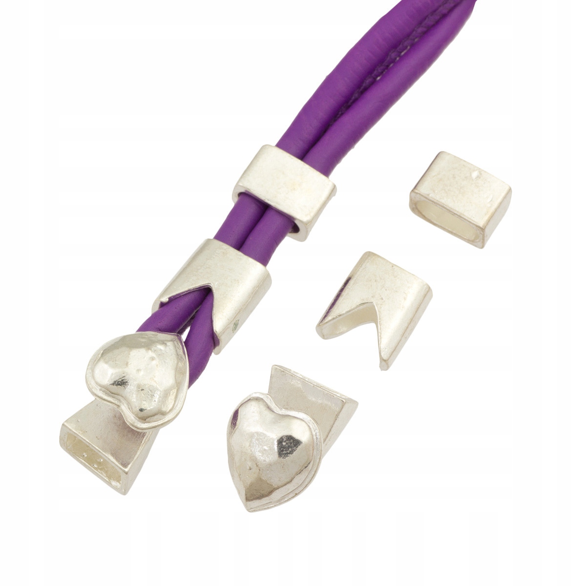 Zapięcie do biżuterii serce trzyczęściowe 4x8mm