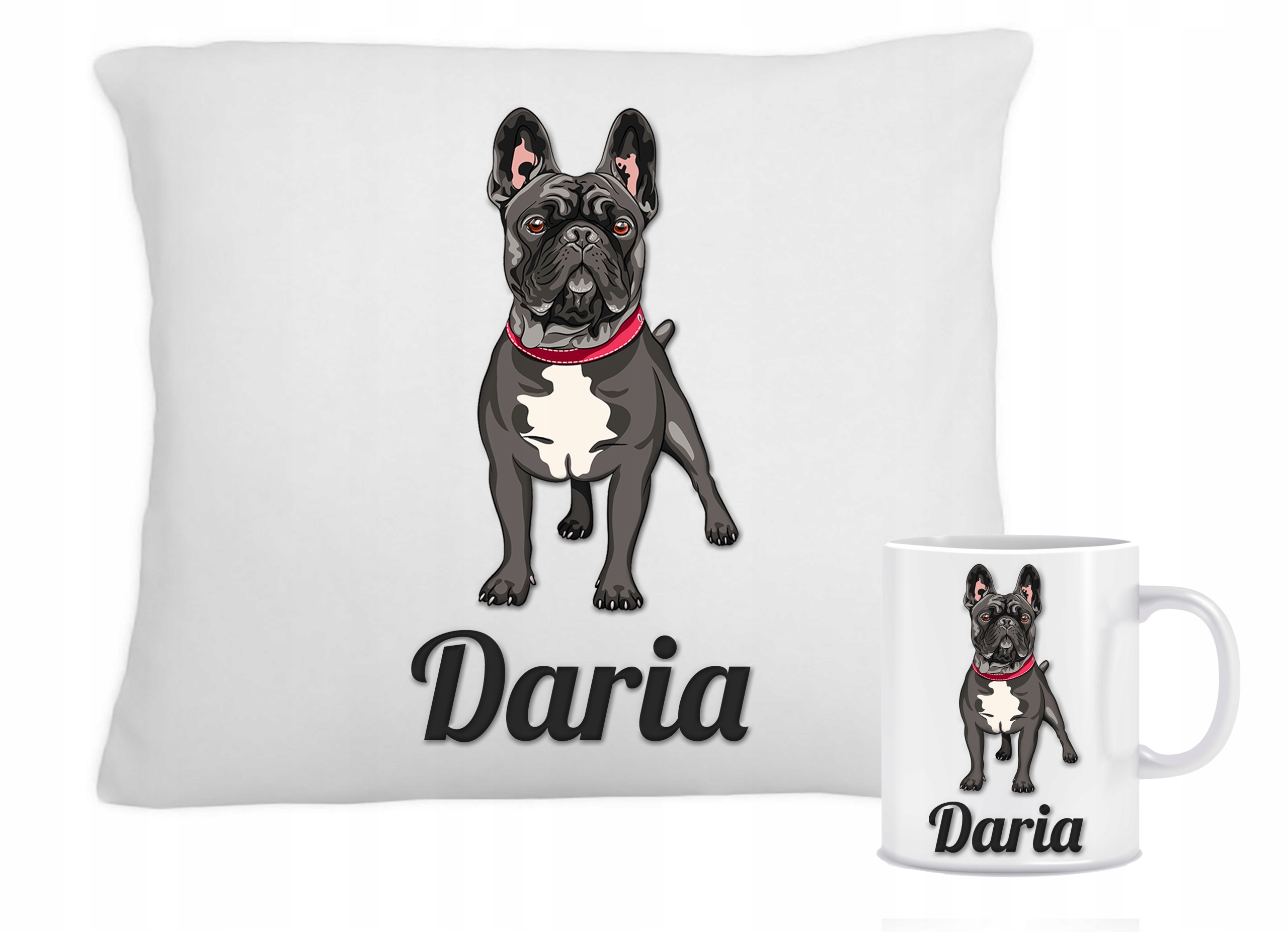 

Zestaw Poduszka Kubek Buldog Francuski Czarny Imię