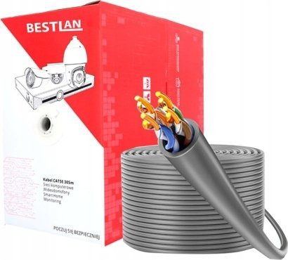 Teleinformatický Kábel Drôt 4x2x 0,5 KAT.5E Sivý Cca 305mb. Tele-wal Utp-