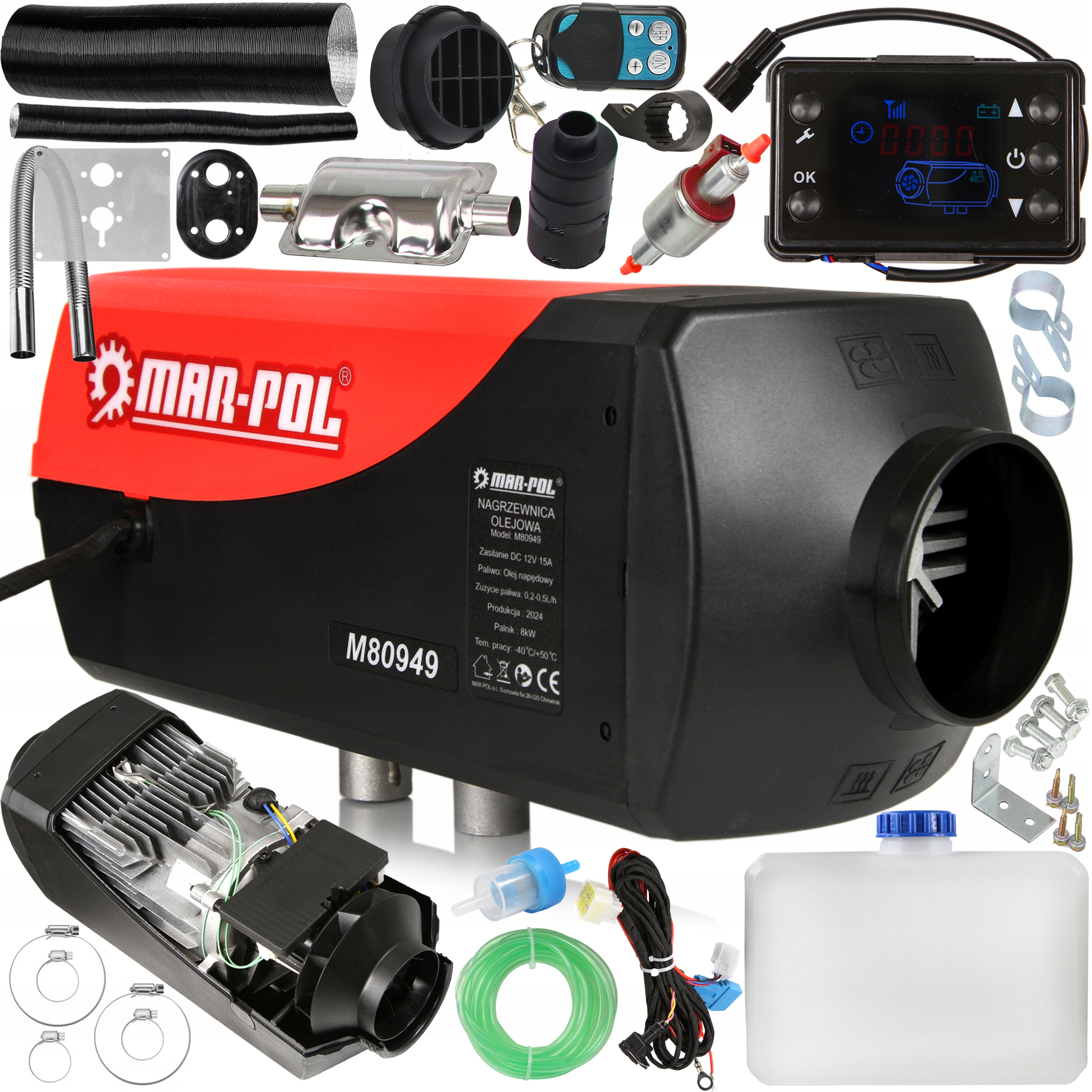 NAGRZEWNICA OLEJOWA OGRZEWANIE POSTOJOWE DMUCHAWA SAMOCHODOWA 8KW