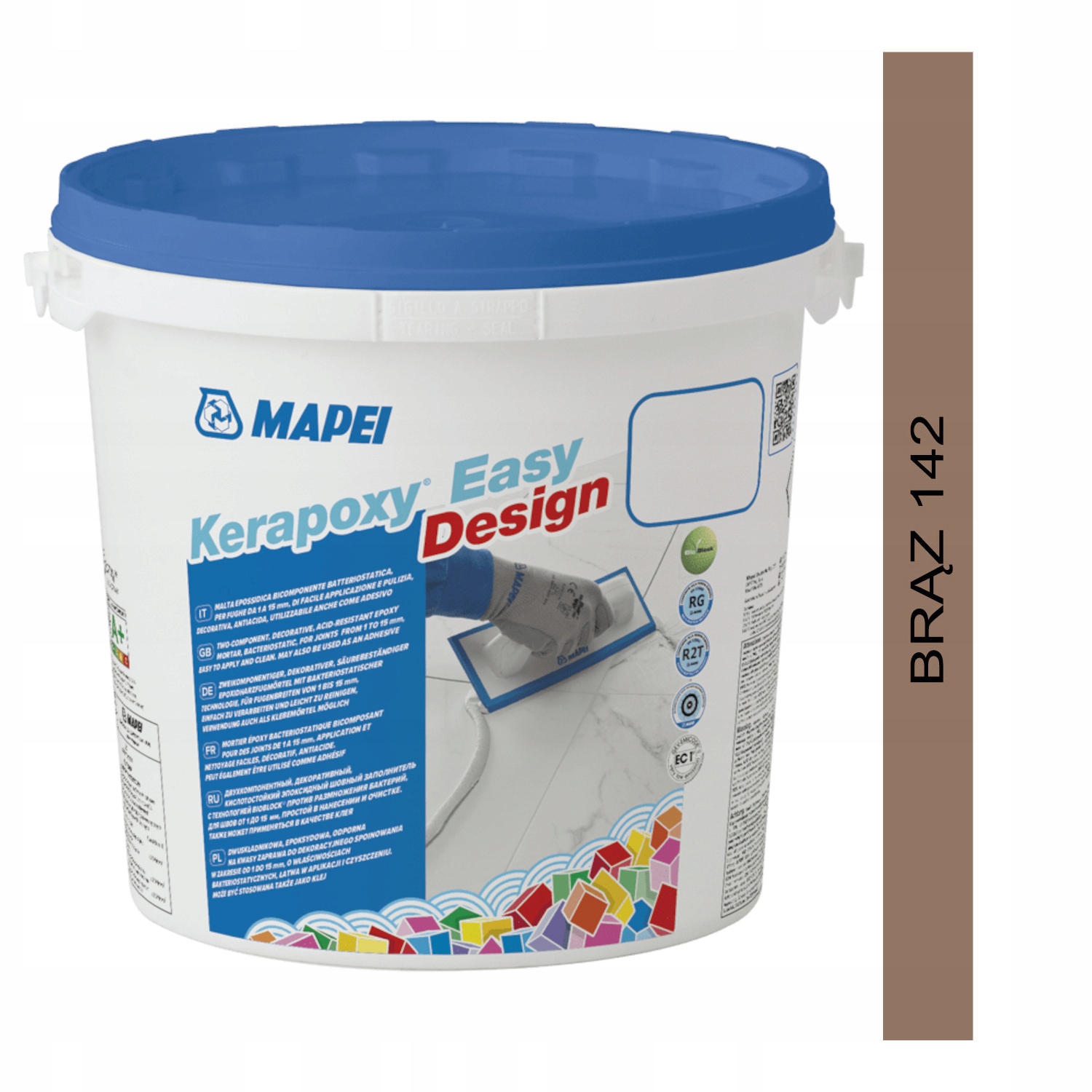 Fuga epoksydowa.Mapei Kerapoxy Easy Design 142 brązowy 3 kg