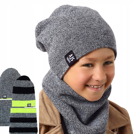 

Czapka + Komin Golf Komplet Zima 52-56 Dwustronny