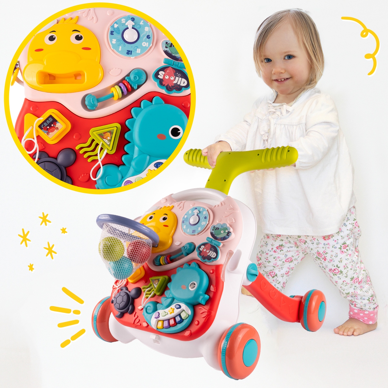 CHODZIK EDUKACYJNY INTERAKTYWNY PANEL 2W1 MUZYCZNY TABLICA DLA DZIECI Kod producenta 112462