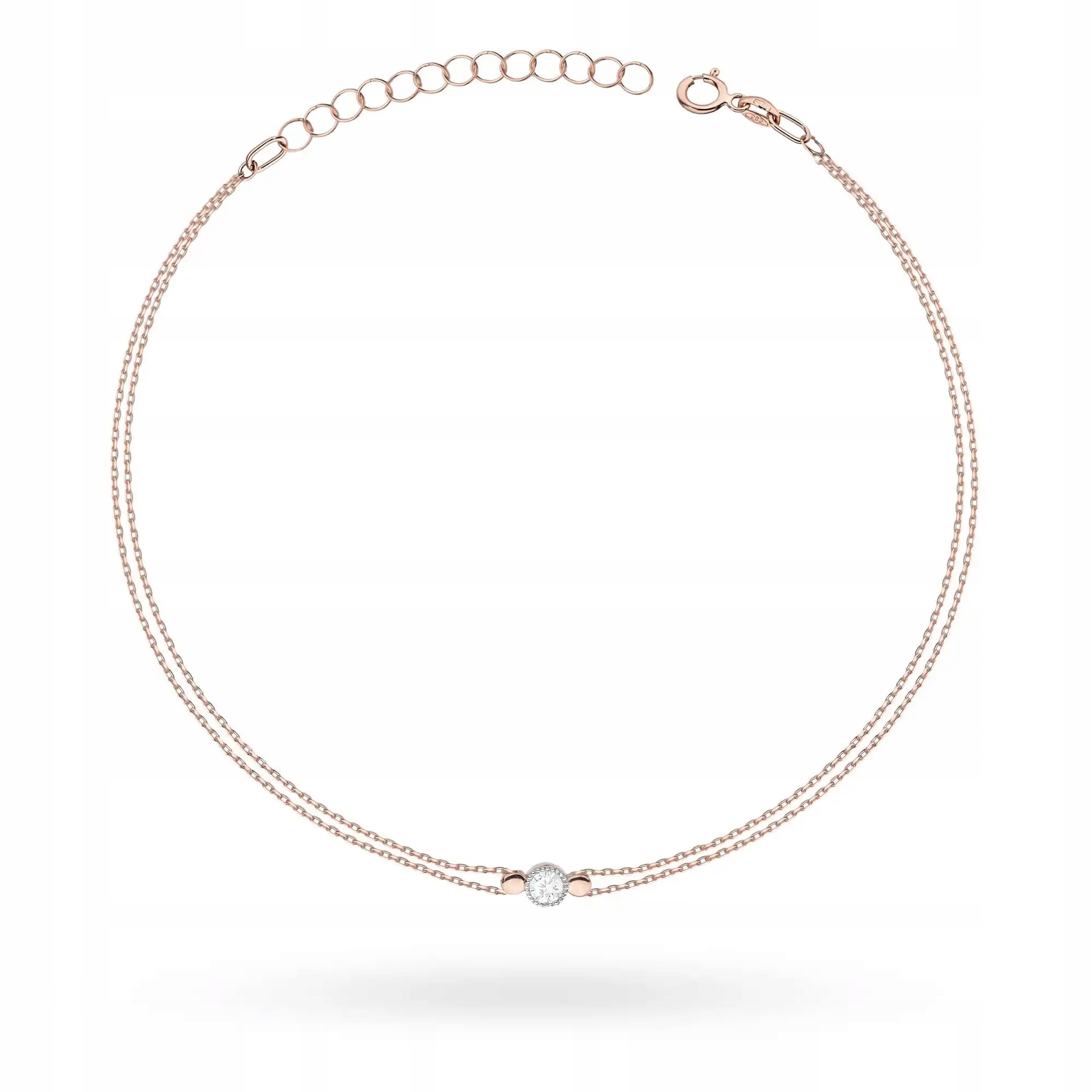 Zlatý náramek pro ženu 585 s diamantem růžové zlato elegantní a módní