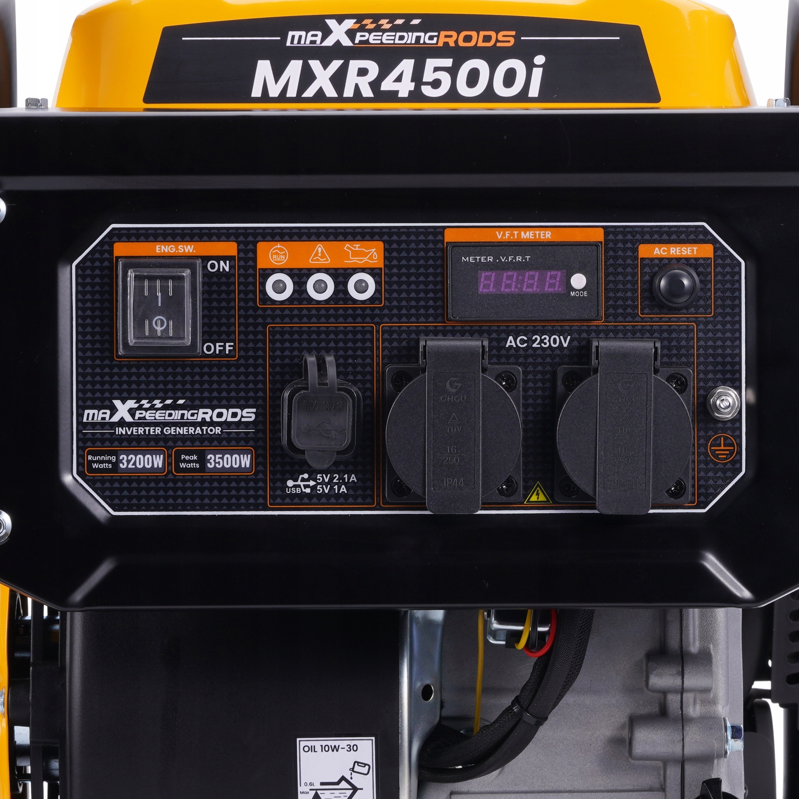Інверторний генератор 3,5 кВт 26 кг 2 USB-розетки Ручний запуск