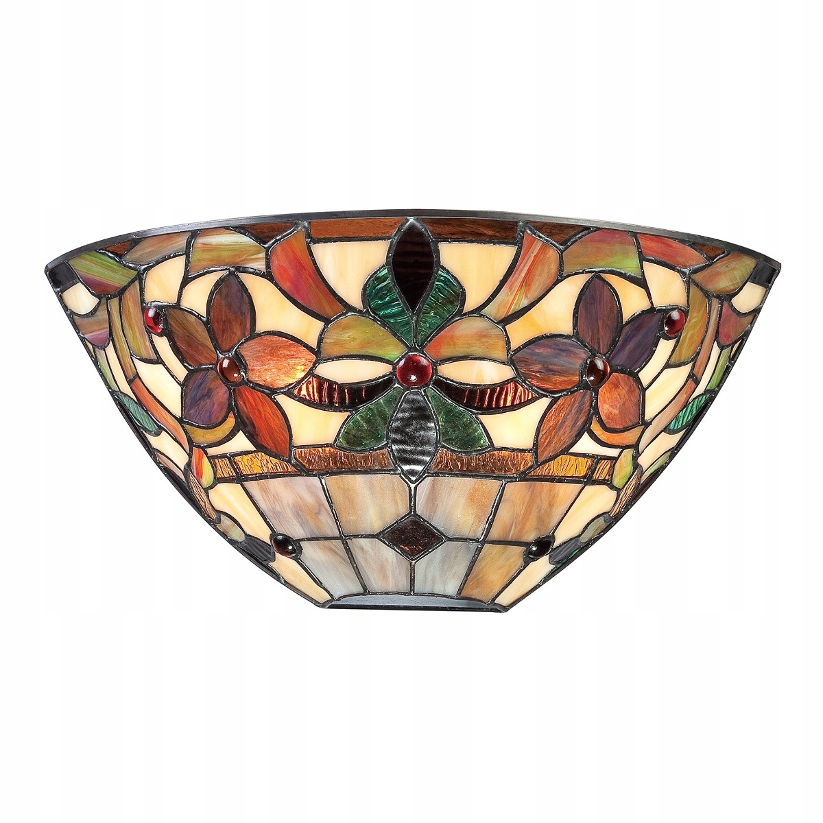 Nástenná lampa vitrážová vintage viacfarebná s kvetmi Quoizel