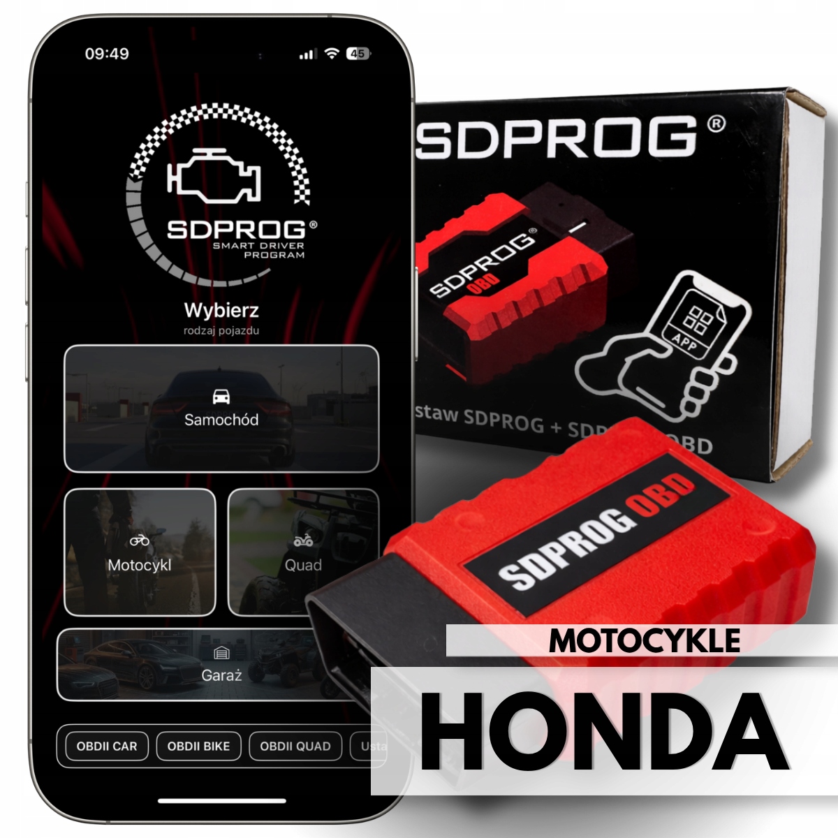 Diagnostická sada pro motocykly Honda – program rozhraní Sdprog Obd