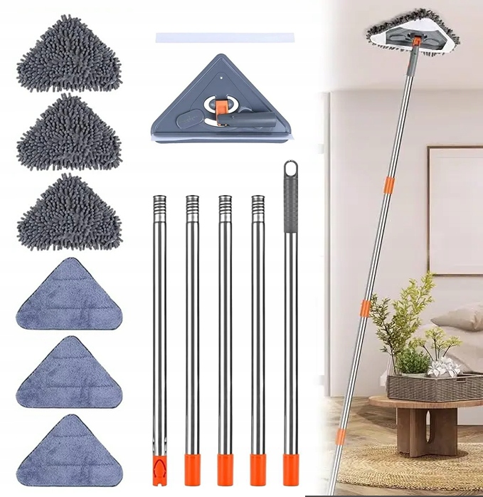 Levně Regulovatelný Trojúhelníkový Mop Pro Čištění, Otáčení O 360 Stupňů, 25-85 Palců