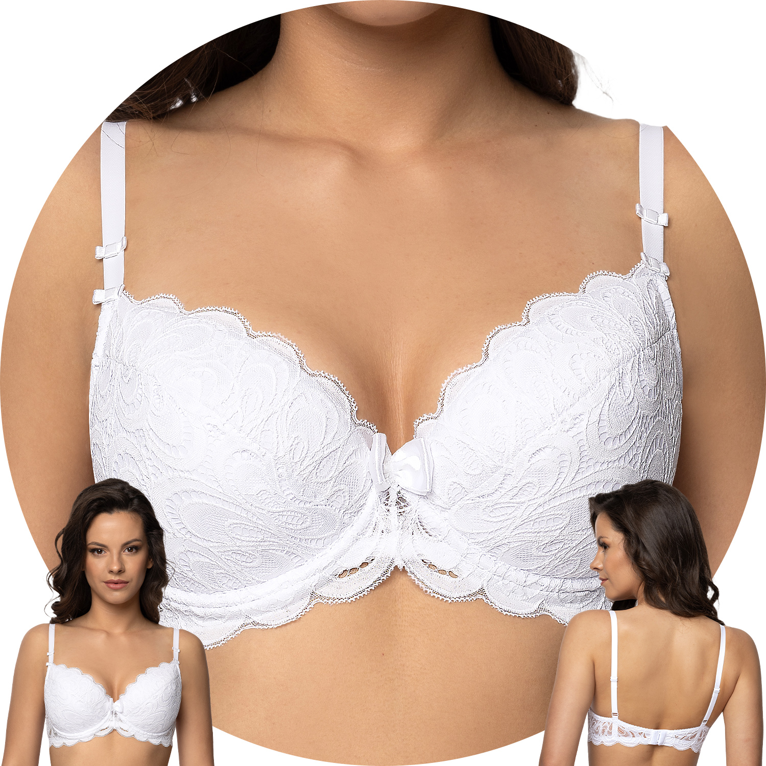 Róża Termena Push-up podprsenka bílá 75C