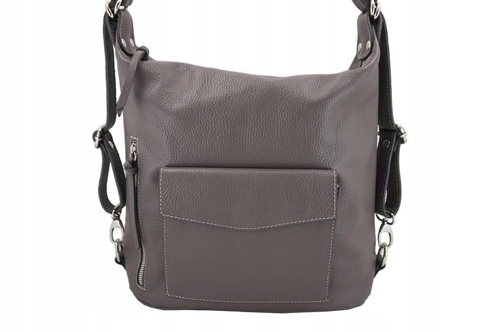 Kabelka batoh z přírodní kůže, dámský, italský šedá