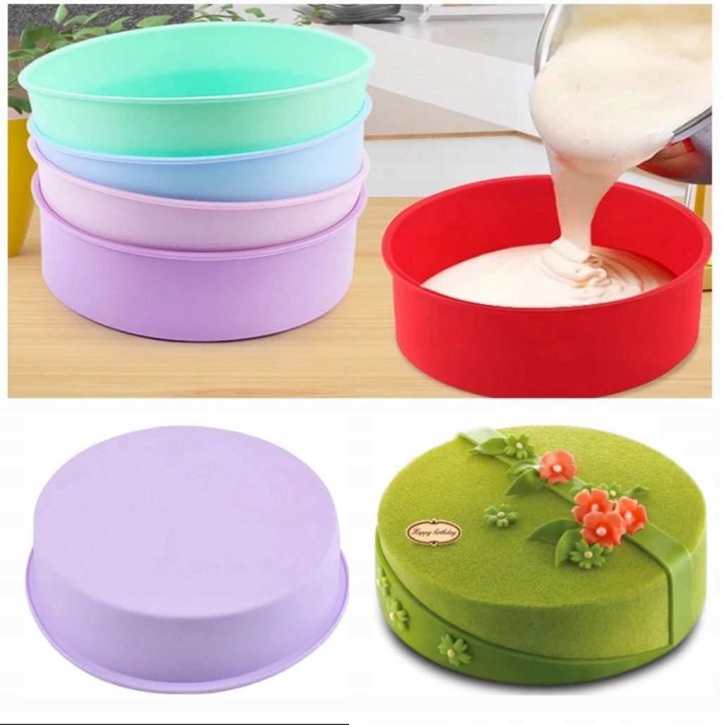 FORMA TORTOWNICA SILIKONOWA FOREMKA DO TORTU BISZKOPTA TARTY OKRĄGŁA 721 Szerokość produktu 20 cm