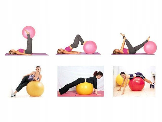 Zestaw Piłka gimnastyczna + pompka 65cm rehabilitacyjna domowa siłownia Materiał PVC