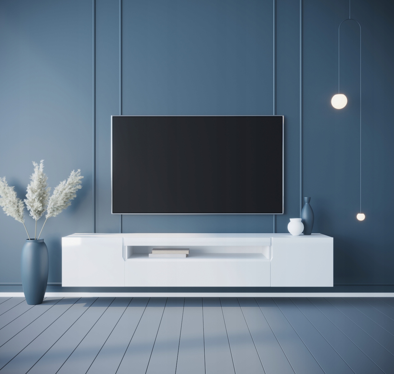 Szafka komoda RTV DONE 200 Biały / Biały połysk Marka Mebline