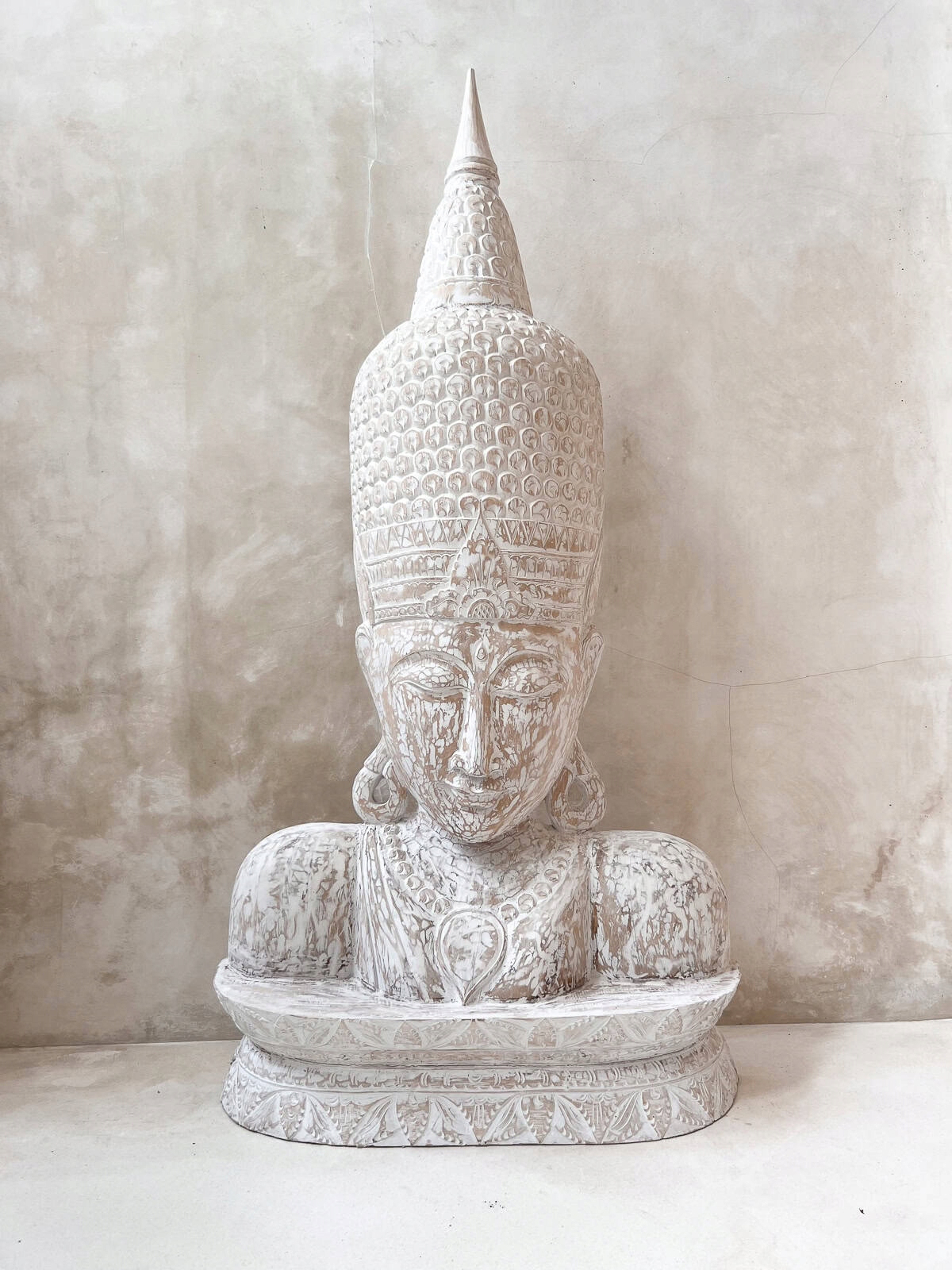 Posąg Buddy z Drewna Rzeźba Drewniana Orientalna Figura Budda140cm