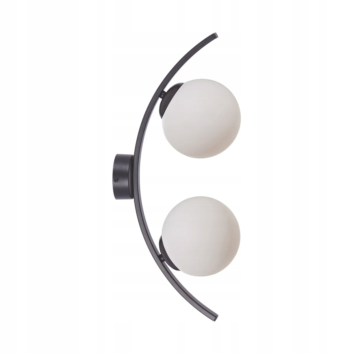Dvojité nástenné svietidlo s čiernym oblúkom a bielymi sklenenými guľami do obývačky Zuma Line
