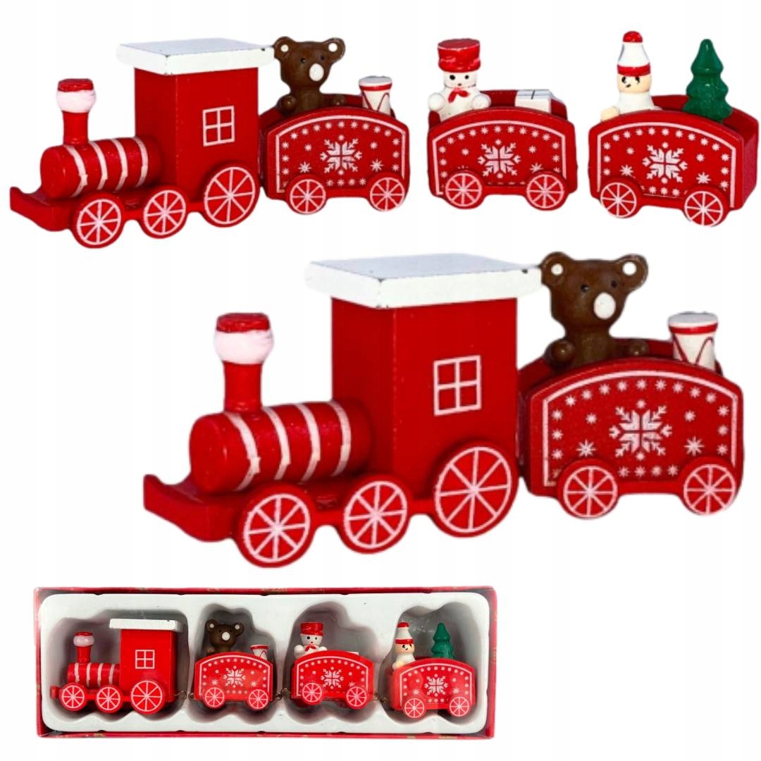 

Pociąg Drewniany Dekoracja Boże Narodzenie Święta