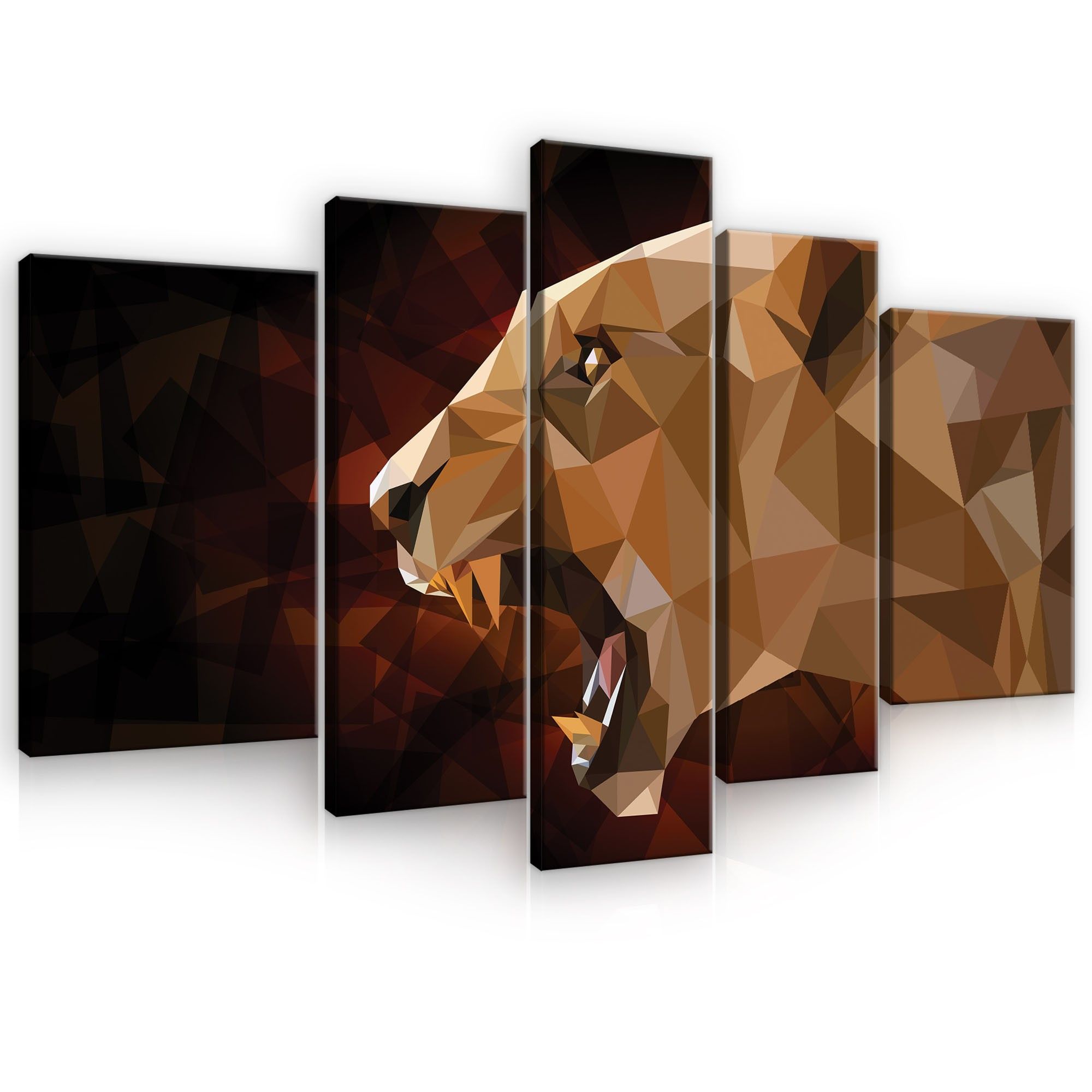 Obraz 170x100 Lev geometrické zviera sila príroda abstrakcia stena umenie