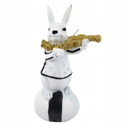 

Pan Królik Zając Ze Skrzypcami Siedzący Na Jajku