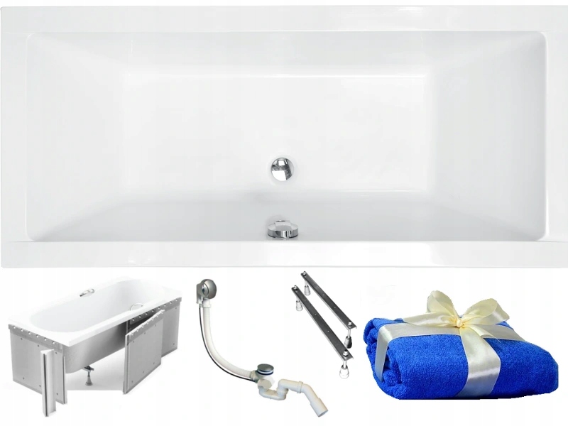 

Pmd Besco Quadro Wanna 155x70 + Syfon + Obudowa
