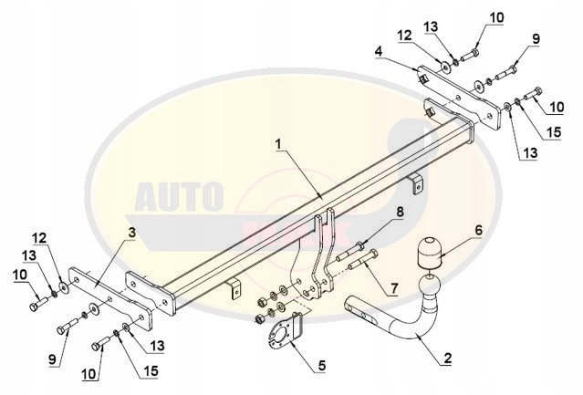 Hak holowniczy odkręcany KIA RIO II 2009-2011 T60 Producent Auto-hak