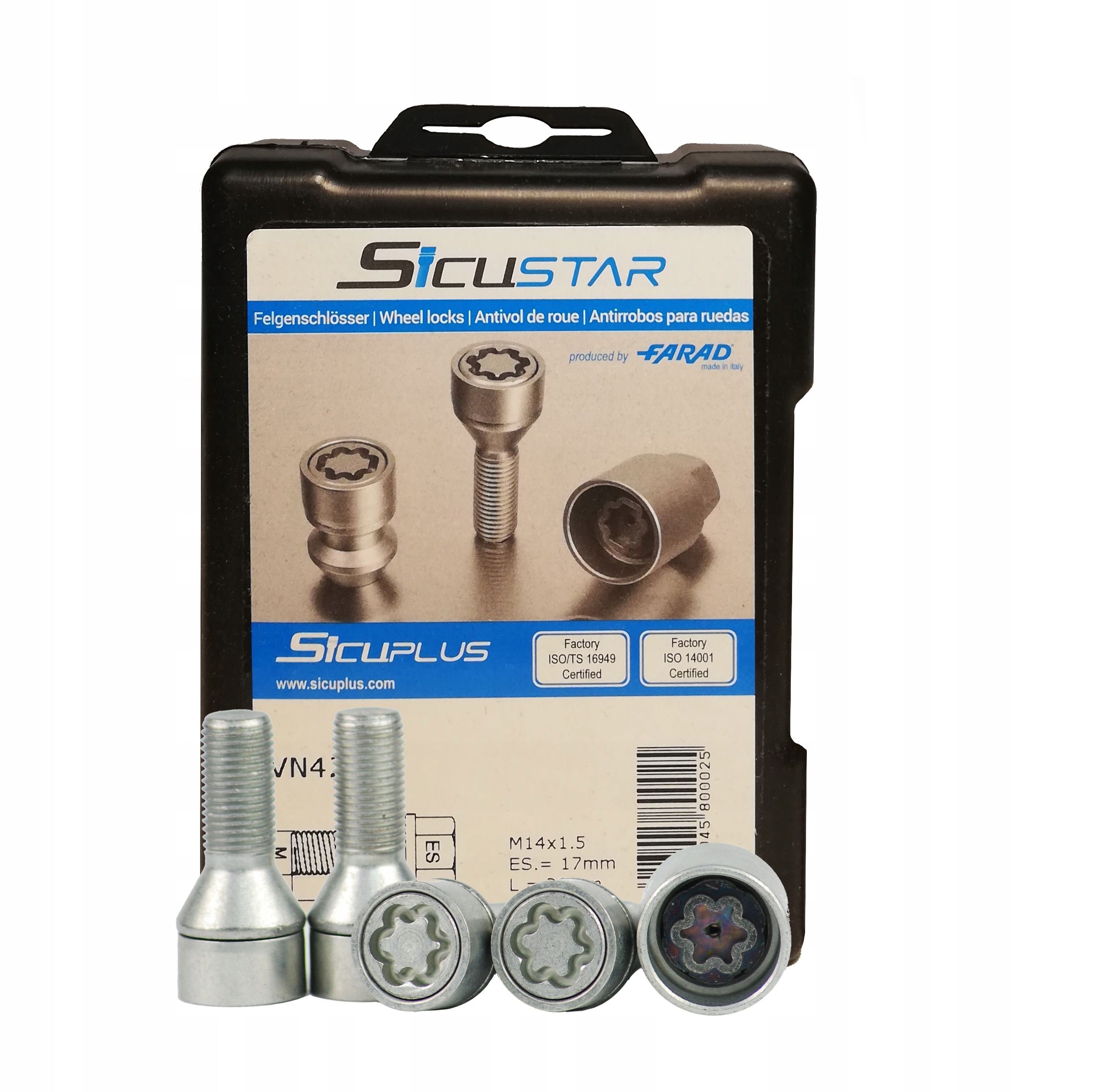 Кріпильні гвинти SICUSTAR 14x1. 5x28 конус 17