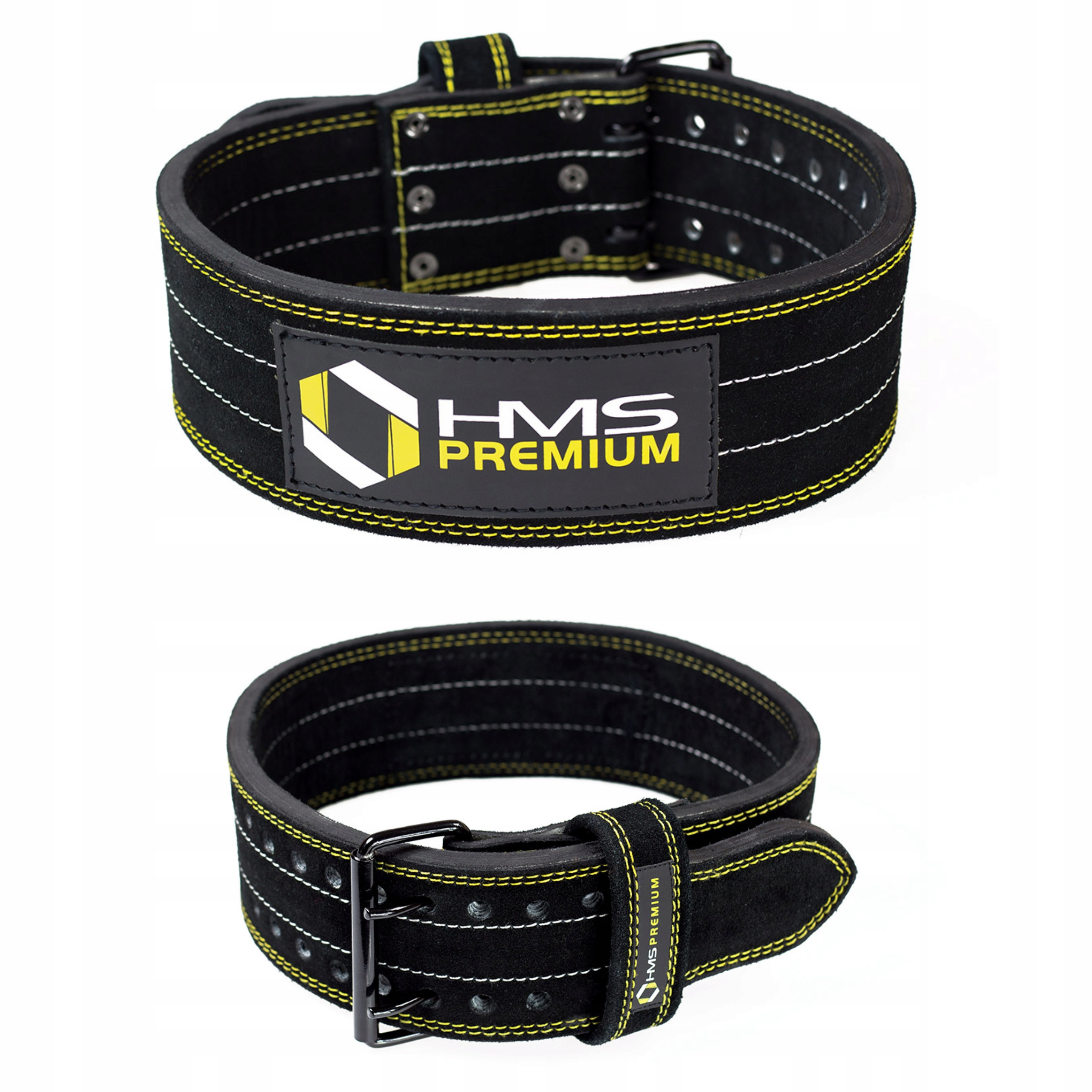 Profesionální Kulturistický Pás XXL Hms Premium Kožený, silný 12 mm, guma