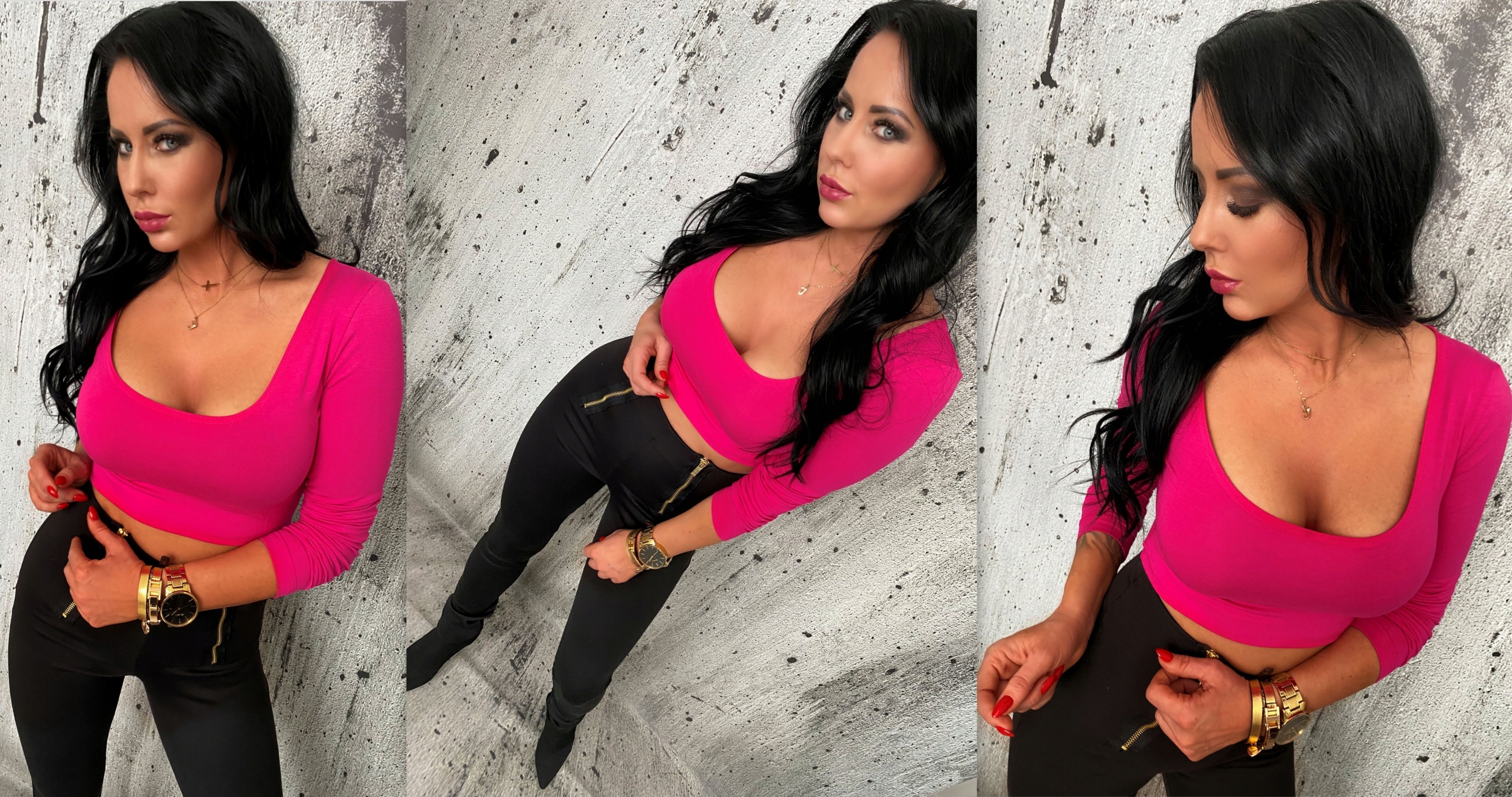 LipMar prosta krótka bluzka top BASIC dekolt S 36 Rękaw długi rękaw