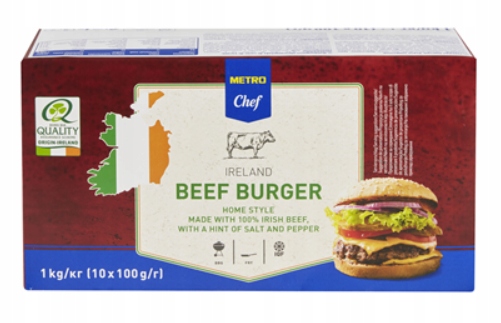 Levně Metro Chef Burger 10x100g zmrazené kotlety rychlá svačinka pro zahřátí