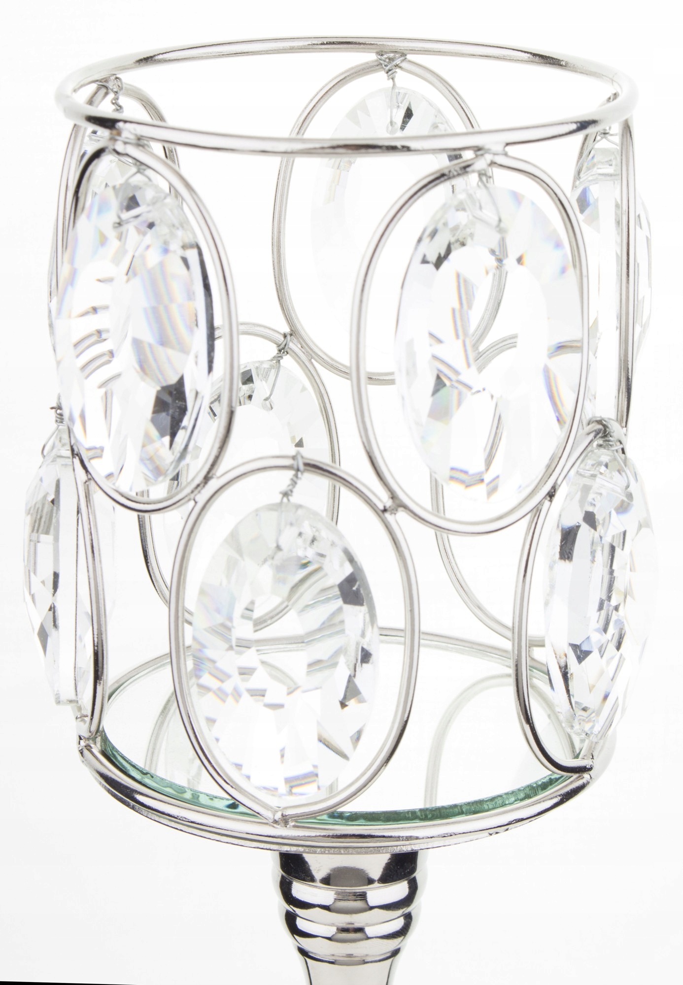 ŚWIECZNIK METALOWY, SZKLANY, GLAMOUR, DEKORACJA Marka Dom Dekoracji