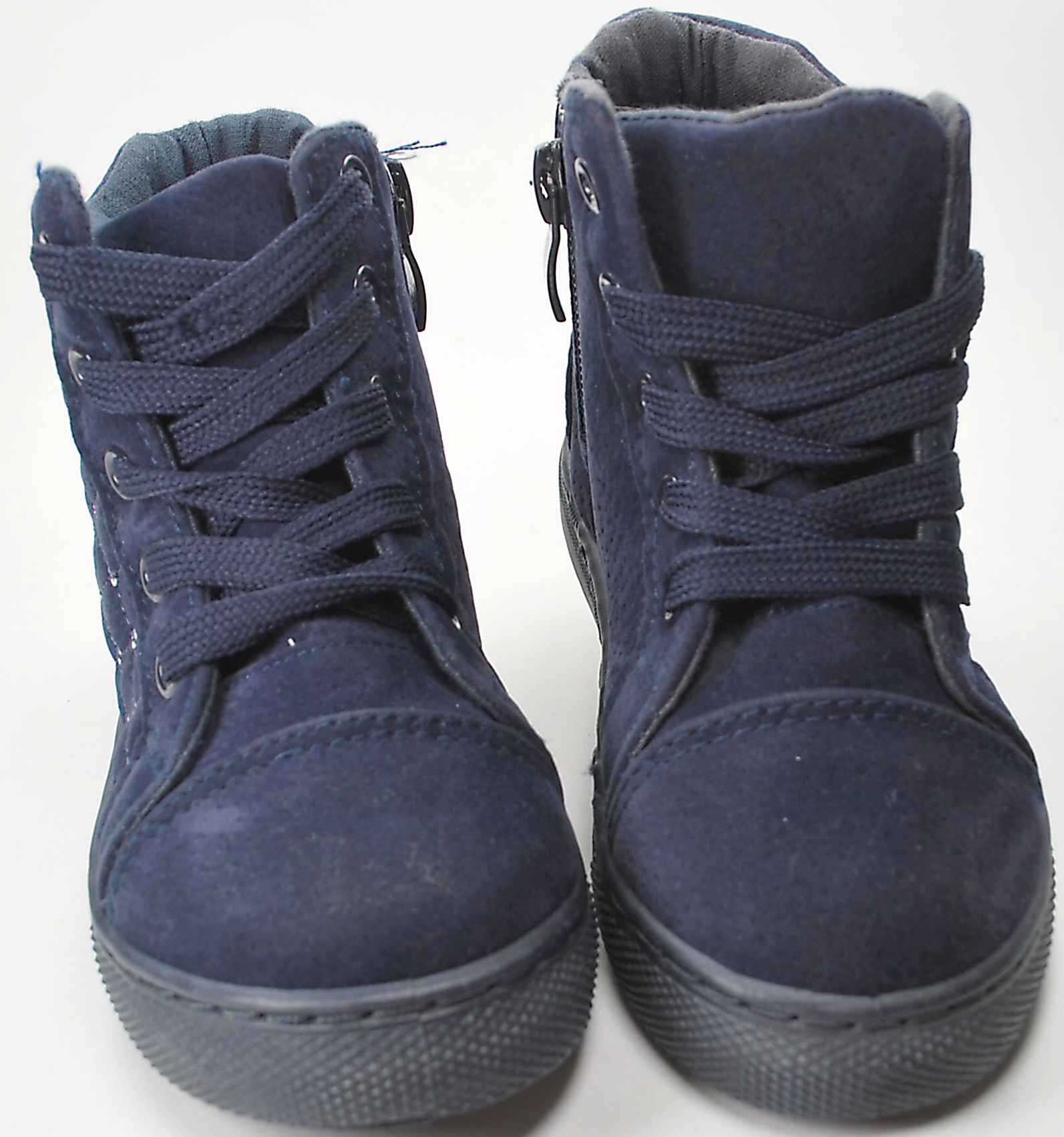 GRANATOWE PIKOWANE TRZEWIKI BOTKI na suwak r 28 Rozmiar (new) 28