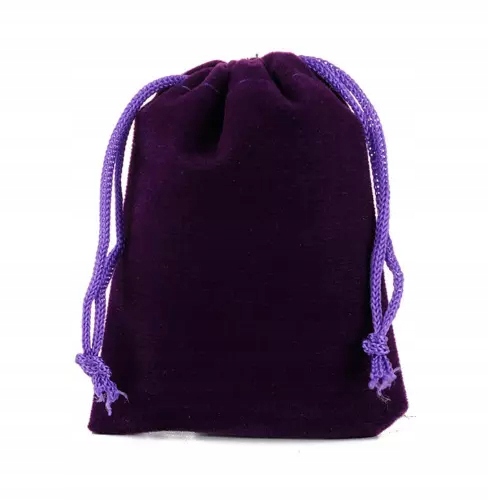 AKSAMITNY WORECZEK KOŚCI MONETY SAKIEWKA 7x9 CM