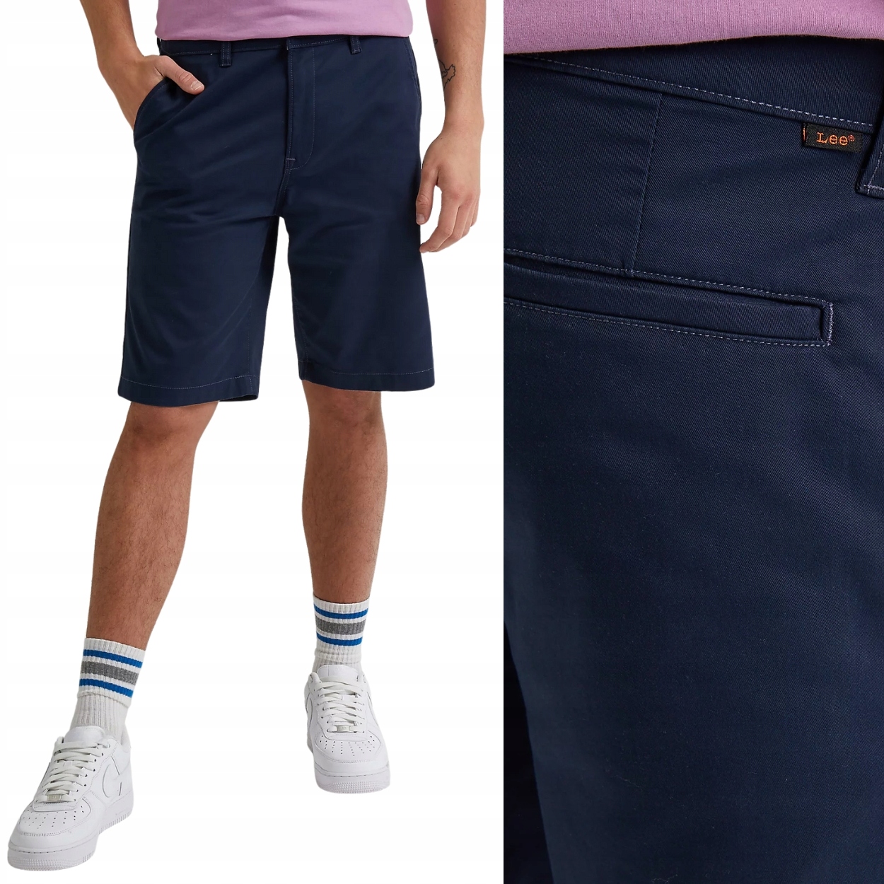 Lee Regular Chino Short Chetopa Twill krátké tmavě modré kraťasy šortky W34