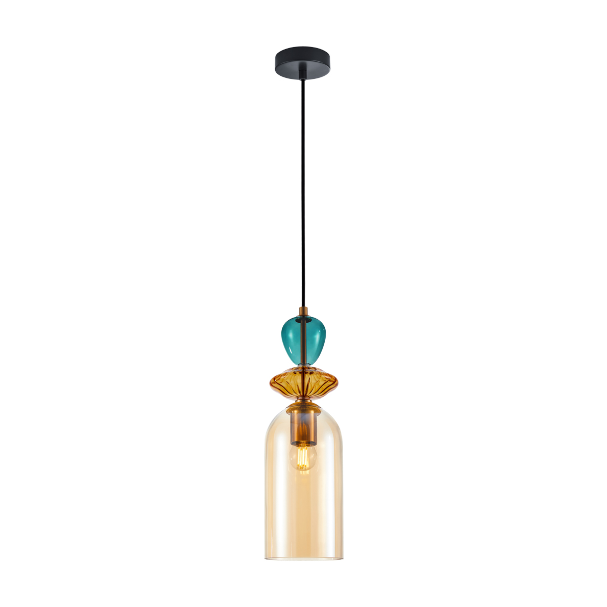 Italux Busco závesná lampa viacfarebná sklo E27 1x40W Ø12 cm