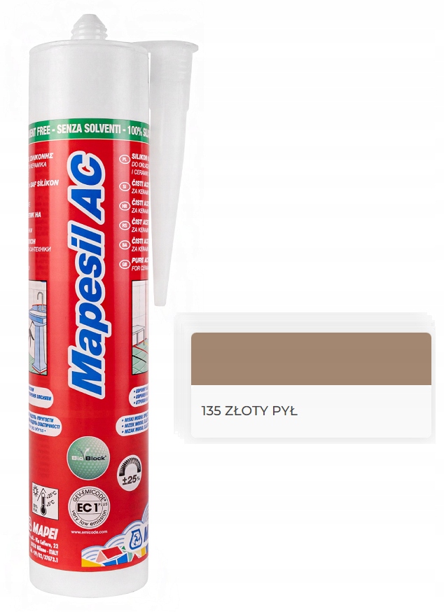 

Silikon Mapei Mapesil Ac 310ml Złoty Pył 135
